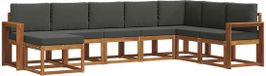 vidaXL - Hoek loungeset - 8 zitplaatsen - Natuurlijk en antraciet - Acacia hout