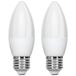 Blendend LED C37 E27, 4,9 W, 2 stuks