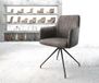 DELIFE Fauteuil Greg-Flex piètement croisé conique microvelours noir anthracite vintage noyau à ressorts ensachés
