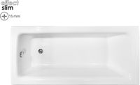 Badland TALIA SLIM ligbad 170 x 75 cm wit met styropor ombouw met bamboe badplank