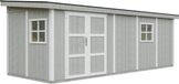 Timbela M941-TUNDRA GREY - Abri de jardin en bois - 14,3 m² - 648x248x231 cm - Avec plancher et peinture
