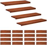 vidaXL Traplopers 20 st 90 x 25 x 2 cm Bruin Massief beukenhout