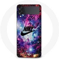 Samsung Galaxy Z Flip3 nike logo noir stylé Rose Vif Bleu hoesje