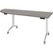 Table Idora 200x80 cm coin gauche, pied blanc
