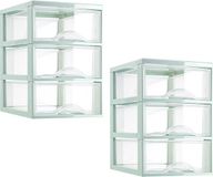 PLASTICFORTE Ladeblokje/bureau organizer - 2x - 3 lades - transparant/mintgroen