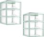 PLASTICFORTE Ladeblokje/bureau organizer - 2x - 3 lades - transparant/mintgroen