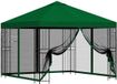 vidaXL Tuinpaviljoen met zijwanden, 3 x 3 meter, groen, Polyester en Staal