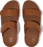 FitFlop Lulu Adjustable Leather Slides Dames Slippers - Light Tan