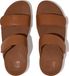 FitFlop Lulu Adjustable Leather Slides Dames Slippers - Light Tan