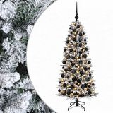vidaXL Kunstkerstboom met kerstbal 210 cm 300 LED's Warmwit PVC en PE