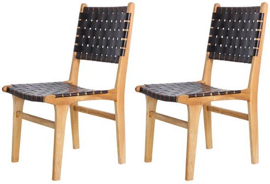 Merkloos Tuindeco Teak tuinstoel Bantam (set van 2 stoelen)
