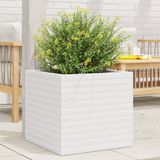 Maison Exclusive - Pot de fleurs pour extérieur, blanc, 50 x 50 x 46 cm, pin massif