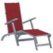 Fauteuil de terrasse avec repose-pieds et coussin acacia massif