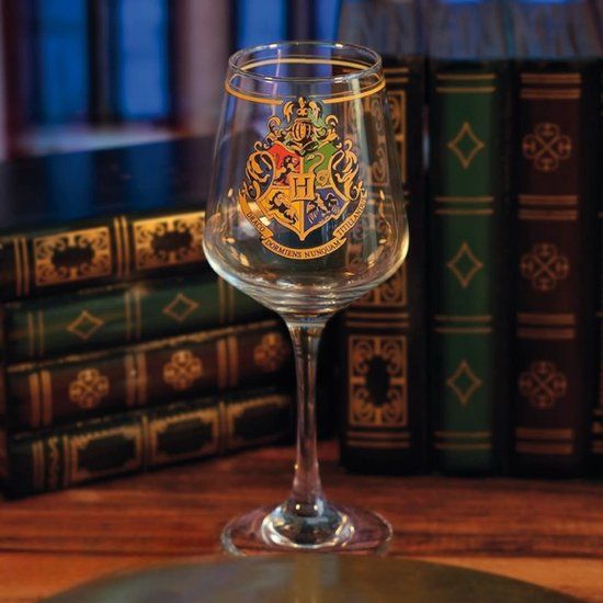 Harry Potter Wijnglas - Hogwarts Crest - Transparant