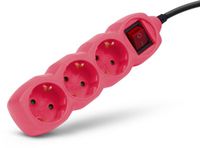 Entac roze stekkerdoos met schakelaar - 1,5 meter - 3-voudig