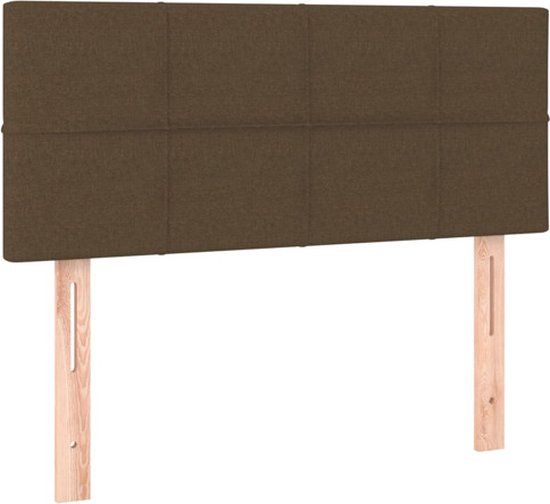vidaXL Hoofdbord 100x5x78/88 cm stof donkerbruin