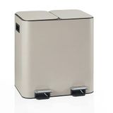 hjh OFFICE Afvalverzamelaar / afvalscheidingssysteem Clean 10 - 30L (2x15L) staal beige