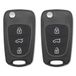 GIANTO 2 sleutelbehuizingen met sleutelbaard compatibel met Hyundai KIA Cee'd K2 K5 Lotze Magentis Optima Picanto Rio Sportage Venga L20 L30, behuizing afstandsbediening met 3 reserveknoppen (set 2