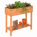 Relaxdays Moestuinbak - 80x80x30 cm - Hout - Oranje