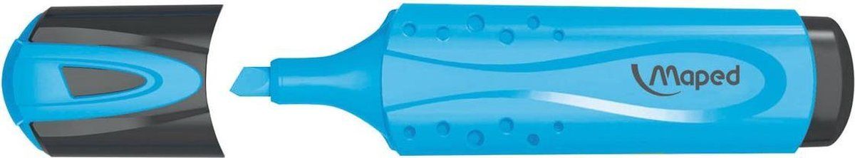 Maped 742530 Fluo Peps Classic Markeerstift, blauw, 12 stuks