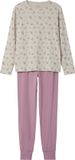TWO SOON NAME IT Meisjes Pyjama Gestreept Lange Mouw Katoen Elastaan Lilas 158/164
