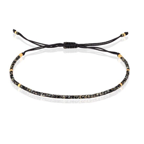 Memphis Fijn Kralen Armbandje - Zwart