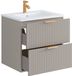 Vente-unique ZEVARA Hangend badkamermeubel met inbouwwastafel - Beige - 60 cm