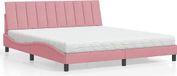 Maison Exclusive Lit avec matelas « Hanko » rose 180 x 200 cm, velours