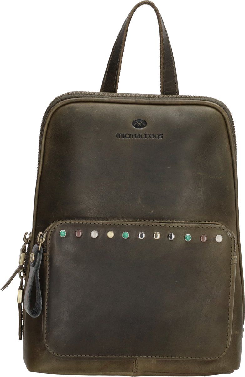 MicMacbags Masterpiece Rugzak - Olijfgroen - Leer - EAN: 8717924966658