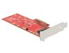 Delock 89577 carte d'interface/adaptateur Interne M.2 PCIe 3.0 Noir, Rouge, Argent