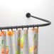 Holland Connections Barre de rideau de douche réglable en forme de L 75-170 cm - Acier inoxydable - Noir