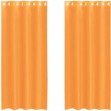 vidaXL Gordijnen met doorvoertules 2 stuks 140x225 cm oranje