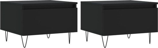 vidaXL Salontafels 2 stuks 50x46x35 cm bewerkt hout zwart