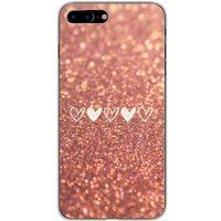 1001 coques Apple iPhone 7 Plus Paillettes coeur bedrukt siliconen hoesje