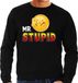 Bellatio Decorations Shoppartners Bv Funny emoticon sweater Mr stupid zwart voor heren - Fun / cadeau trui S