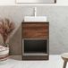 Hudson Reed Hoxton meuble vasque 60cm chêne foncé avec LED et vasque à poser blanc