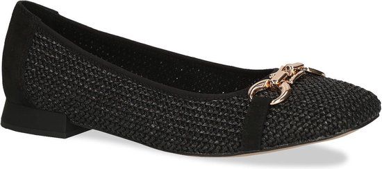 Caprice Dames Ballerina Vanny - Zwart - Maat 38