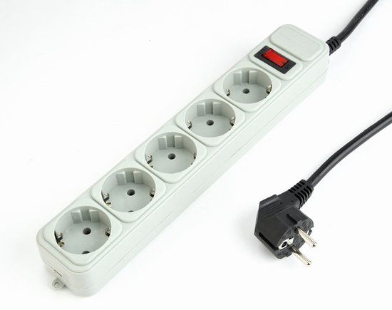 Gembird EnerGenie SPG3-B-10C Stekkerdoos met schakelaar - 5 stopcontacten - 3m kabel