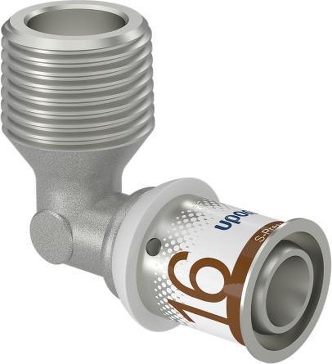 Uponor S-press plus knie 90 graden 16x1/2 buitendraad