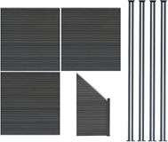 MonsterShop Composiet schuttingpaneel set - grijs - 619x185 cm - met led-palen