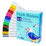 RAYLU PAPER Vloeibare krijtmarker voor bord, uitwisbare en omkeerbare punt, whiteboard-marker op waterbasis, ideaal voor borden, glas, keramiek