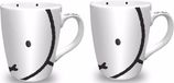 Nijntje Mok/beker - 2x - Nijntje snoet - wit/zwart - 10 cm - 230 ml - porselein - Kinder melk/thee bekers