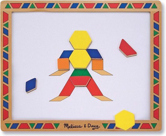 Melissa & Doug Set met magnetische patroonblokjes - Multicolor
