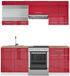 Vicco Fame-Line Unité de cuisine complète – 200 cm, WB Chêne Bordeaux laqué brillant/blanc