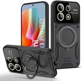 Merkloos Hoesje Geschikt voor Xiaomi Redmi Note 13 Pro 5G / Poco X6 - Compatibel met MagSafe - Back Cover met Kickstand - Zwart