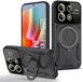 Merkloos Hoesje Geschikt voor Xiaomi Redmi Note 13 Pro 5G / Poco X6 - Compatibel met MagSafe - Back Cover met Kickstand - Zwart