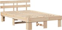 vidaXL Bedframe met hoofdeinde, 120 x 200 cm, massief grenenhout, naturel