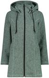 CMP Parka met capuchon van nepbont in technische gemêleerde fleece vrouw