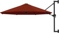 vidaXL Wandparasol met metalen paal 300 cm terracottakleurig