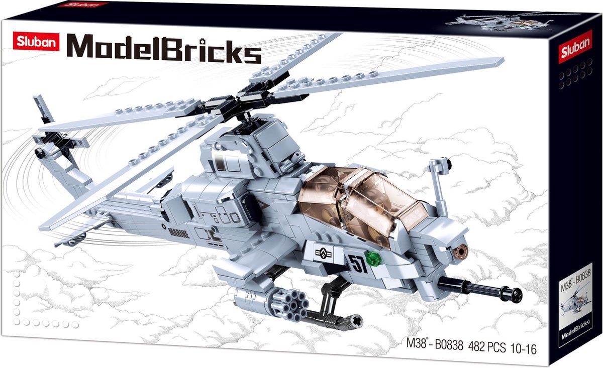 Sluban Helikopter - Constructiespeelgoed - Modelbouw